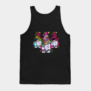 Three Hippie Gnomes Christmas Lights Xmas Gnome Lover Tank Top